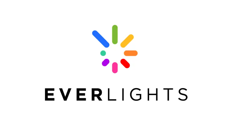 EverLights logo with colorful rays forming a circle above bold black text on a white background.