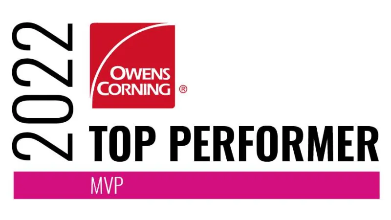 ARAC Roof It Forward - 2022 Owens Corning Top Performer MVP Award for the Owens Corning Southeast Region