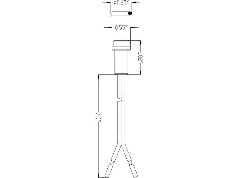 Accessory, Brass Micro Fixture, Replacement Wire Lead Only