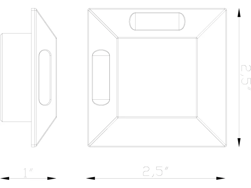 Micro Light, Recessed, Square, 90° 2-Sided Light Accessory