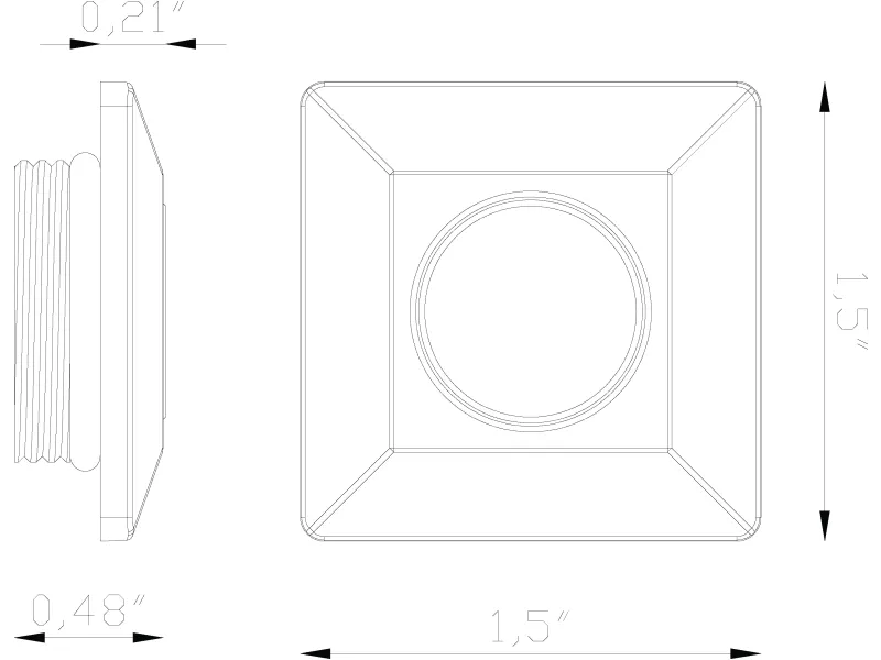 Nano Light, Recessed, Square, Flush Accessory