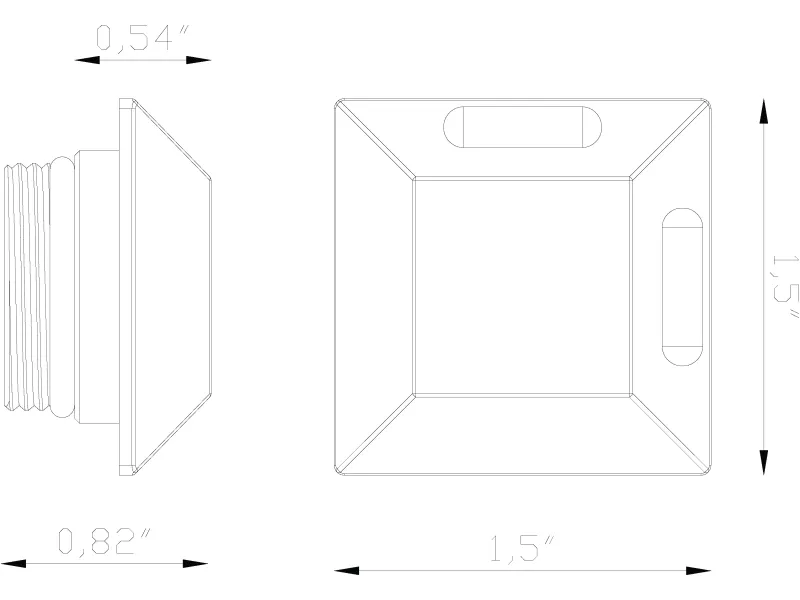 Nano Light, Recessed, Square, 90 Deg. 2-Sided Light Accessory