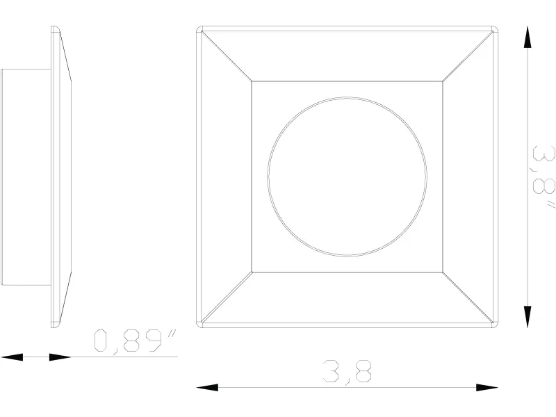 Macro Light, Recessed, Square, Flush Accessory