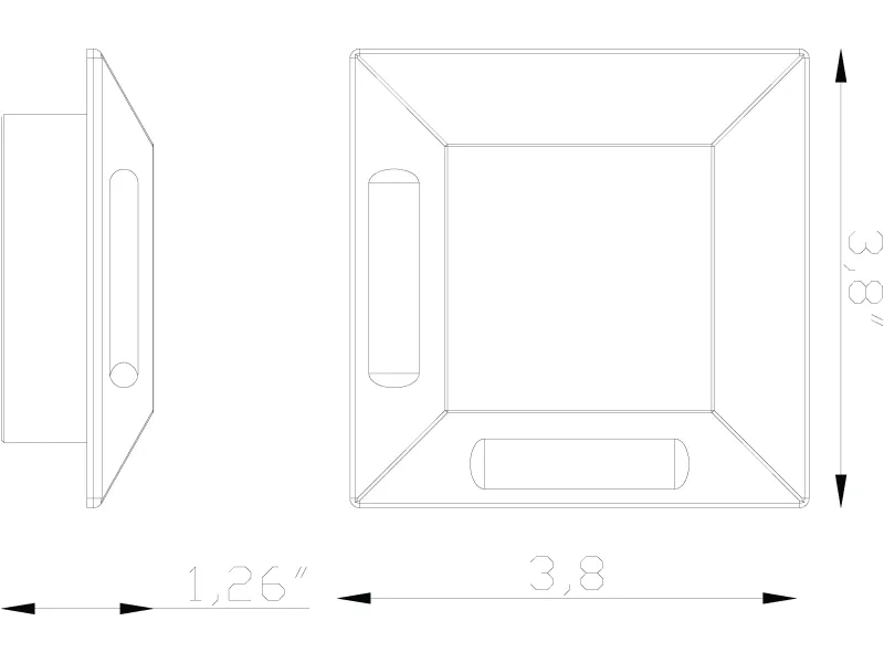 Macro Light, Recessed, Square, 90° 2-Sided Light Accessory