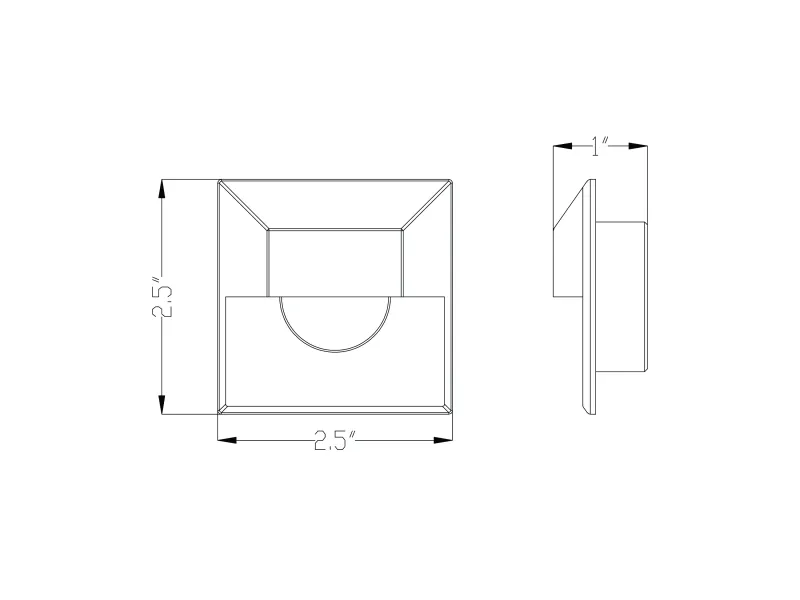 Micro Light, Recessed, Square, Half-Moon Accessory