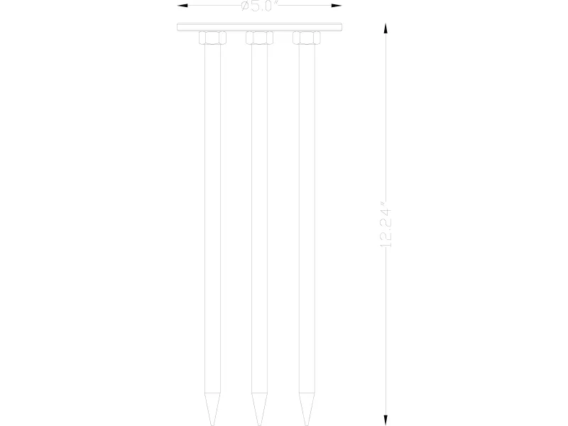 Accessory, Stainless Steel Trident Stake, 12
