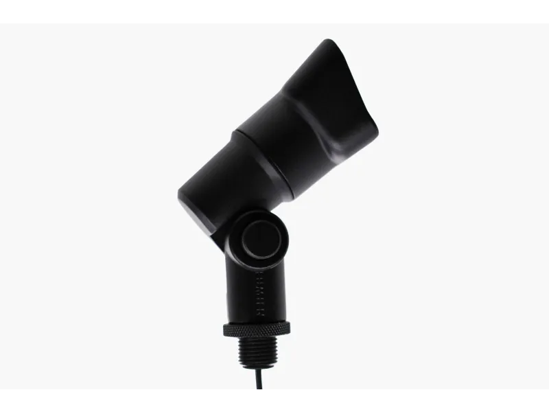 a black and silver microphone