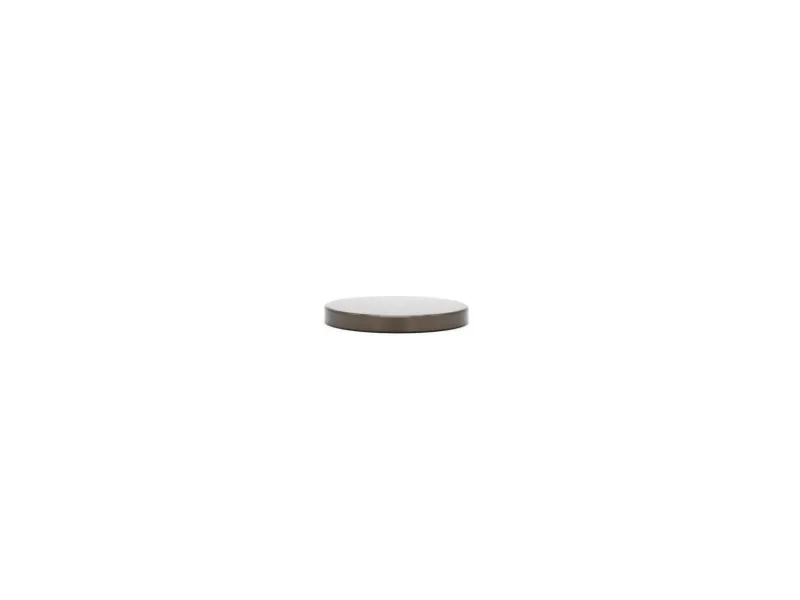 Round metallic puck with a flat top and dark rim on a white background, isolated product image.