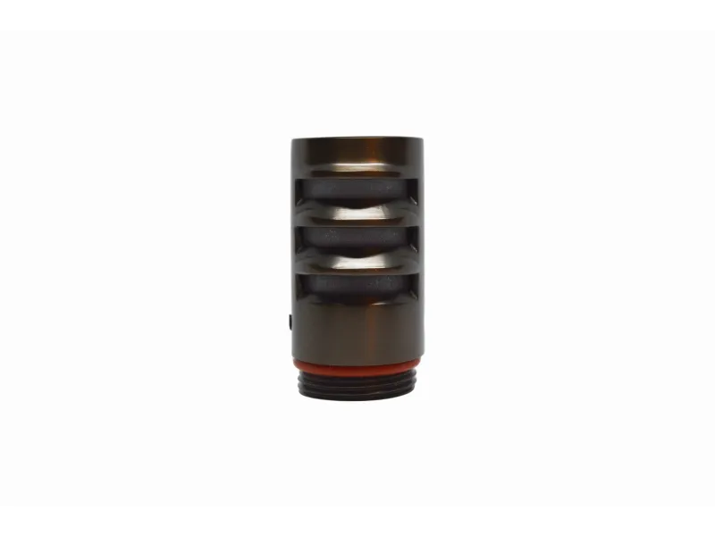 a glass jar with a red lid