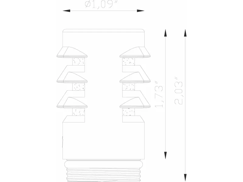 Accessory, Brass Nano Path Light Bollard Component, 360° Louvered