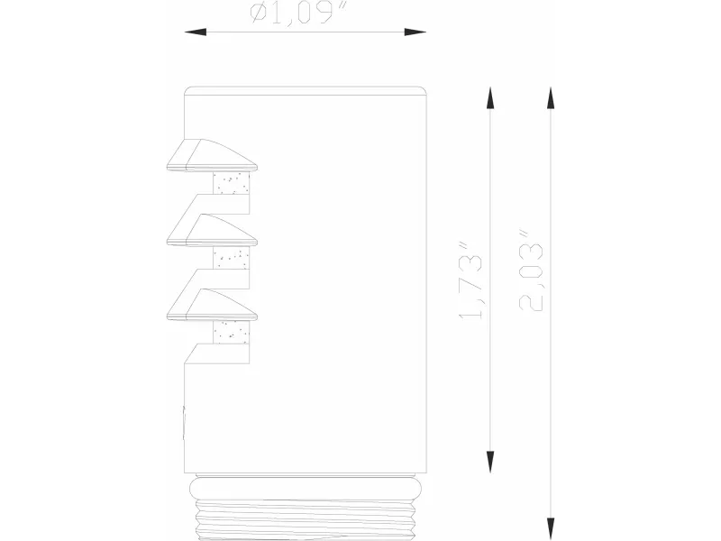 Accessory, Brass Nano Path Light Bollard Component, 180° Louvered