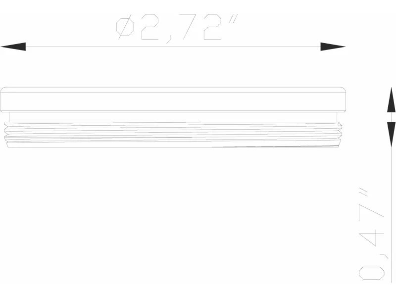 Accessory, Macro, Threaded Flat Closure for Pendants