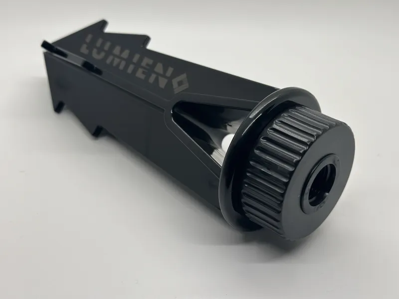 a black and silver stapler