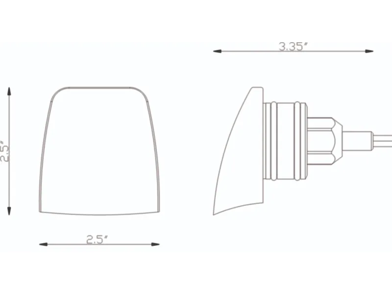 Brass Micro Wall Light, Hooded, 3.5 Watts, 10-15V, 240 Lumens, 2700K
