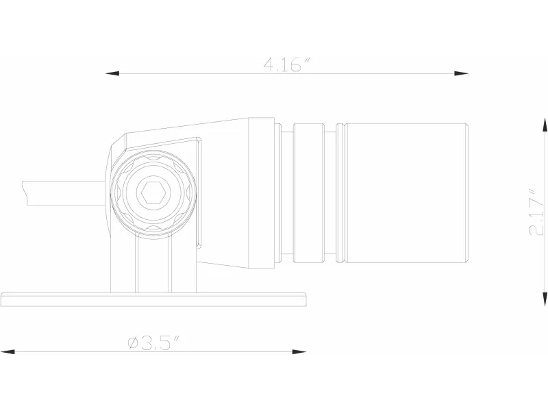 Full Assembly w/ 5.5 Watt Micro Light Source, Underwater Short Solid Shroud - Raw Finish, 346 Lumens, 2700K