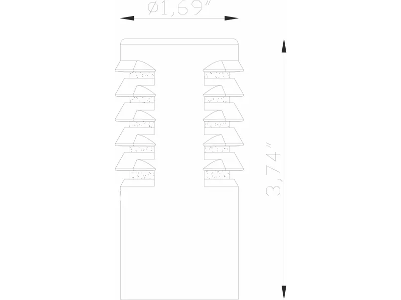 Accessory, Brass Micro Path Light Bollard Cap Cover, (3) 100° Louvered