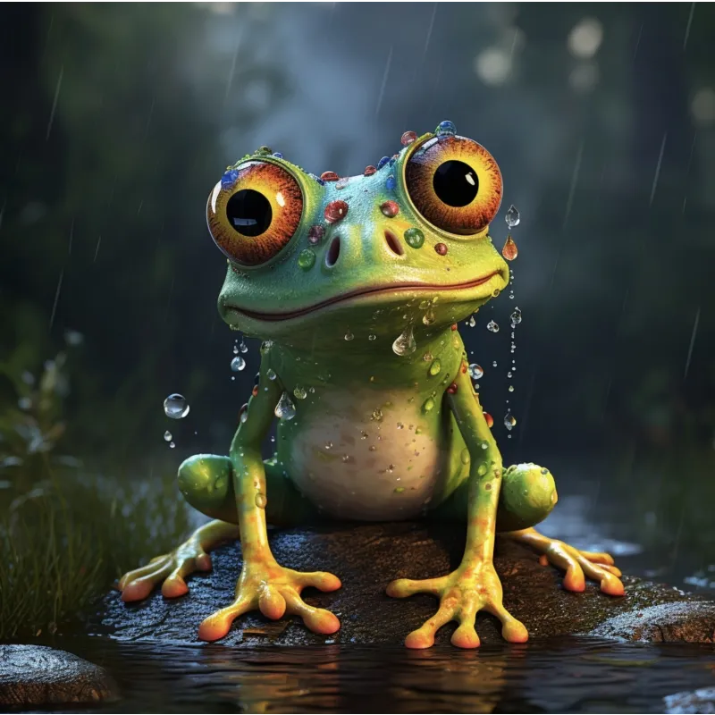 a frog with large eyes