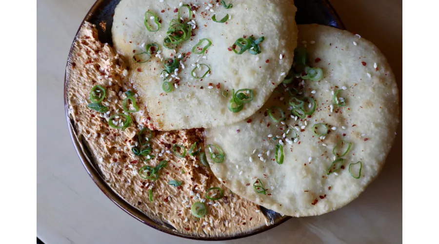 FRY BREAD with pepperoni butter, sesame, scallion