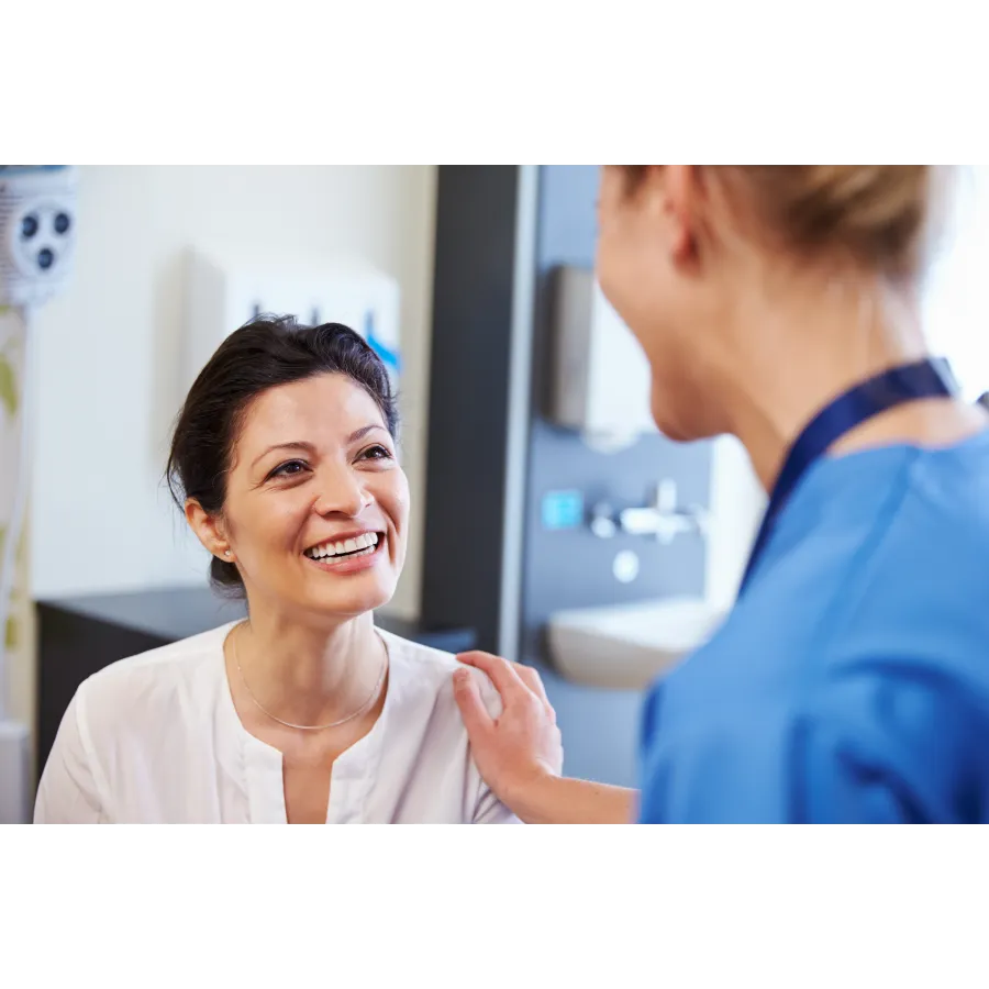 a doctor talking to a patient