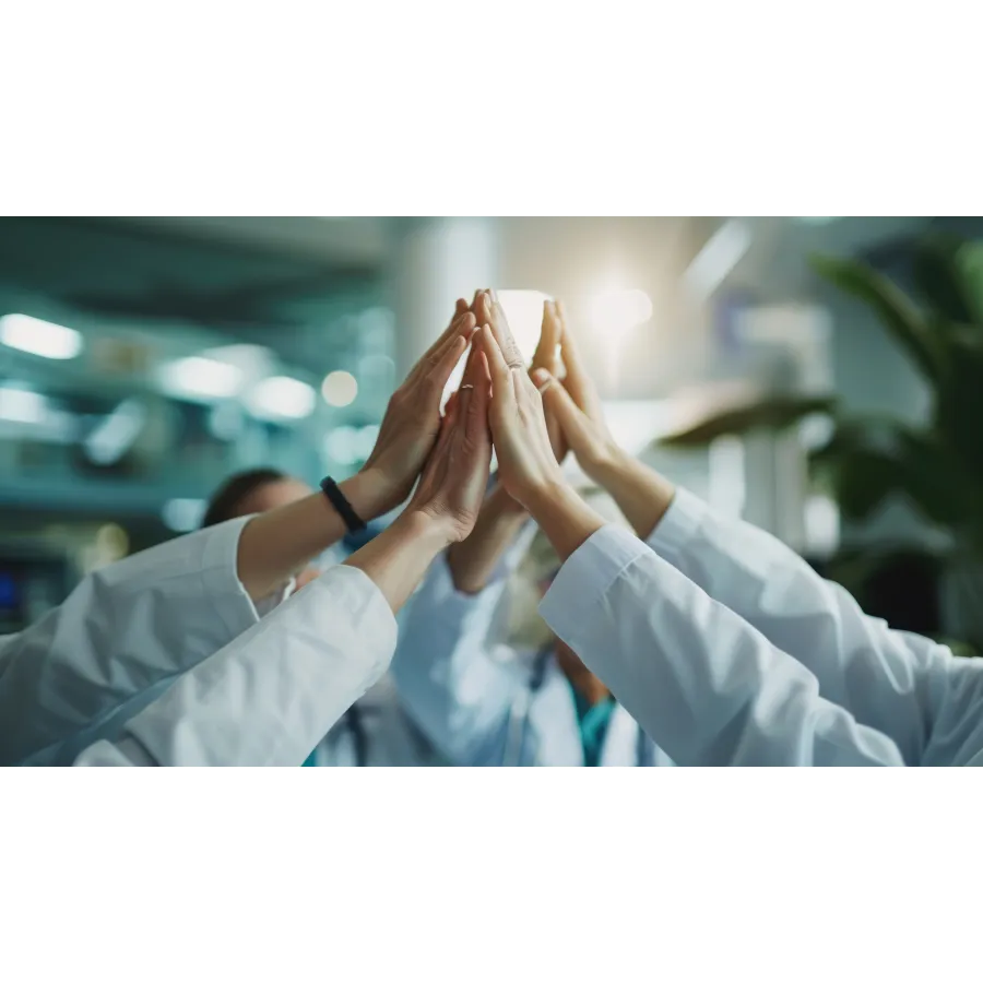 a close-up of people shaking hands