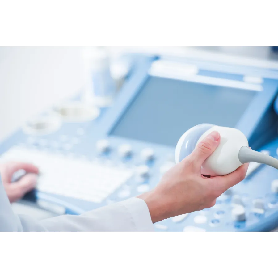 a person using a white device