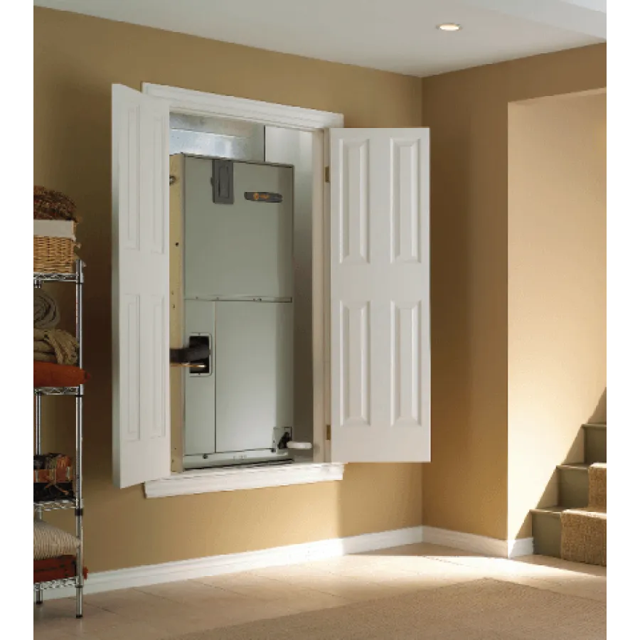 a white refrigerator in a room