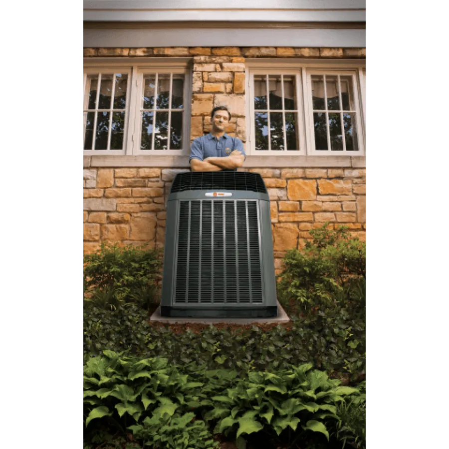 a person standing behind a large speaker