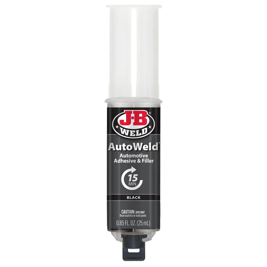 a black and white tube with a white label