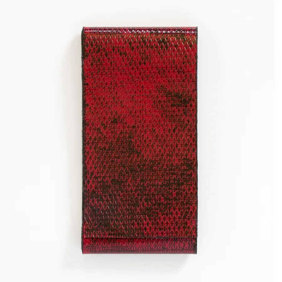 a red book with a black cover