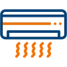 Ductless mini split HVAC system icon