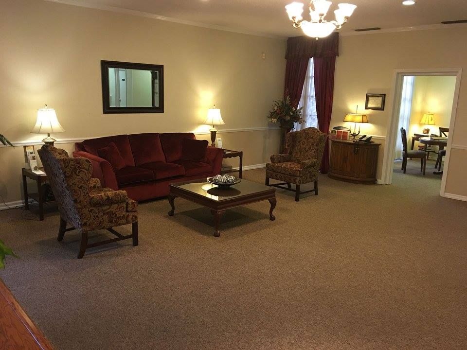 Inside of Ridout's Brown-Service Funeral Home in Decatur, Alabama