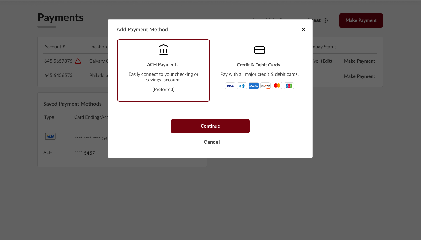 Adding bank account example