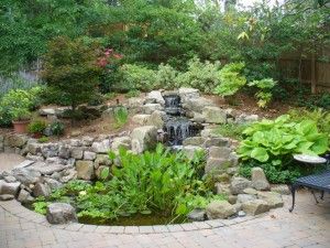 an outdoor water feature