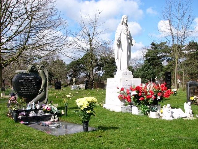 Catholic cemetery and decorations