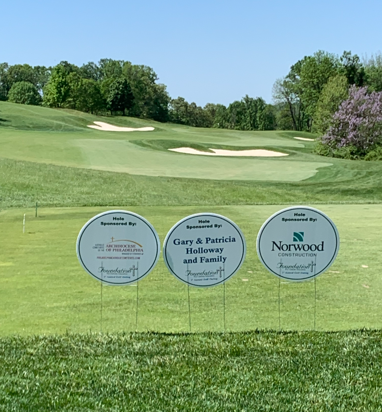 Sponsorship signs on golf course