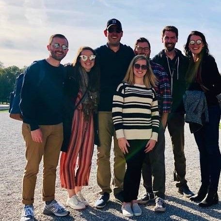 Group of alums outside in Munich