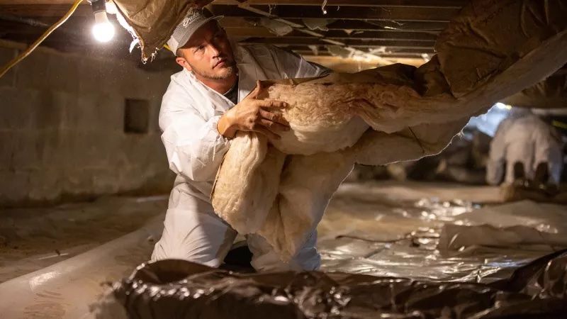 crawl space encapsulation installation technician