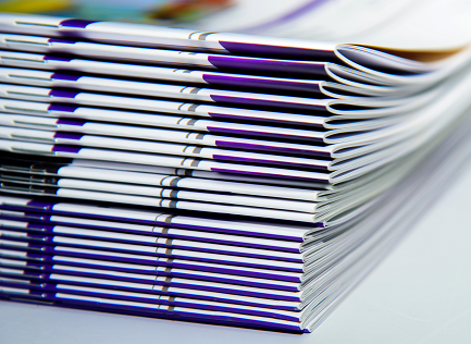 A stack of Saddle Stitched booklets