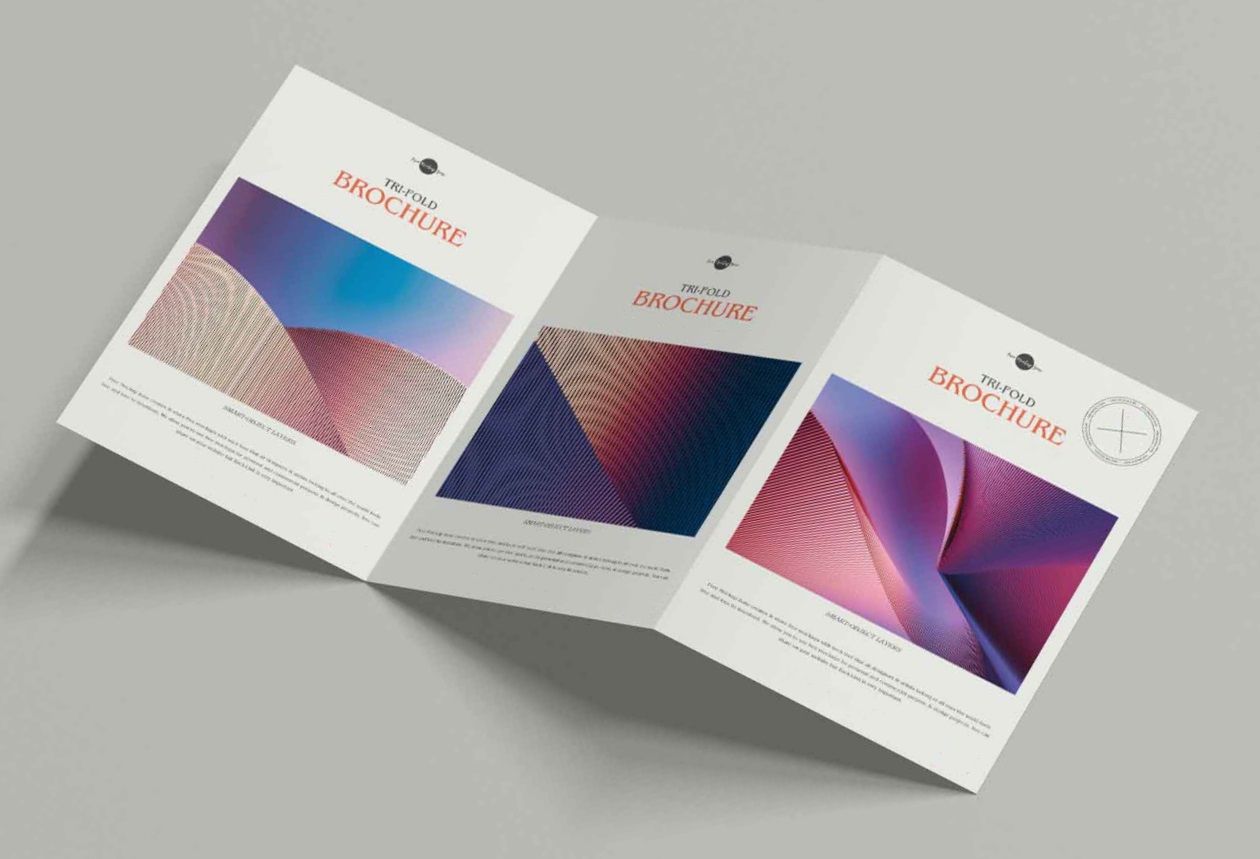 A Z-fold brochure opened fully