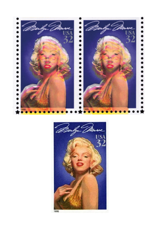Three Marilyn Monroe Postage Stamps 