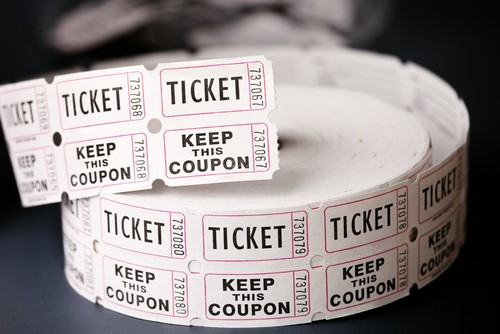 A roll of Sequentially Numbered raffle tickets