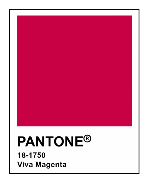 A Swatch of Pantone Color Viva Magenta 
