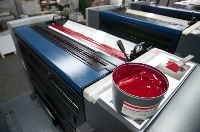 Magenta Ink Roller of an Offset Printing Press