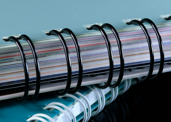 Two Wire-O bound books in a stack