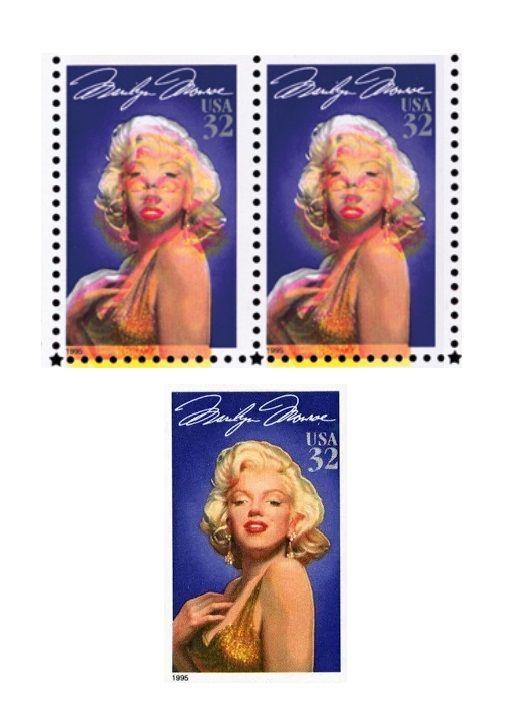 Three Marilyn Monroe Postage Stamps