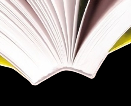 A book bound with PUR adhesive showing the flexibility of the spine