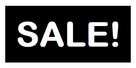 The word SALE printed as a Reverse with Black ink 