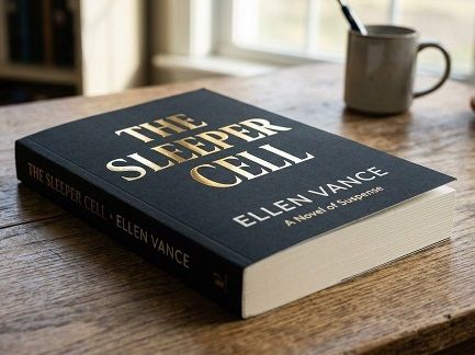 A black book with the title The Sleeper Cell created in gold foil