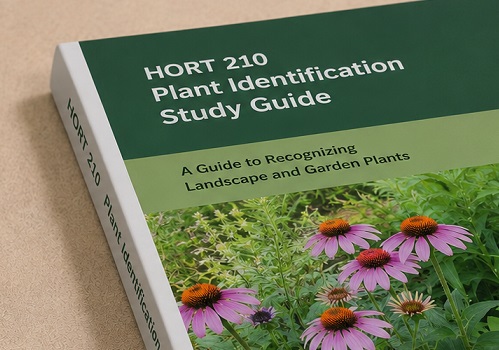 A perfect bound study guide for plant identification used as part of a horticulture course 