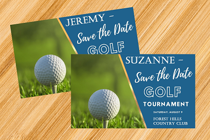 Two promotional postcards with variable data printing